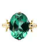 Пръстен Винтидж крафт Смарагд 14K жълто злато vrc369y